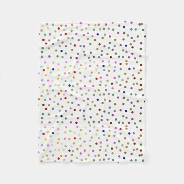 Trendy Colourful Confetti Dots Fleece Blanket (Front)