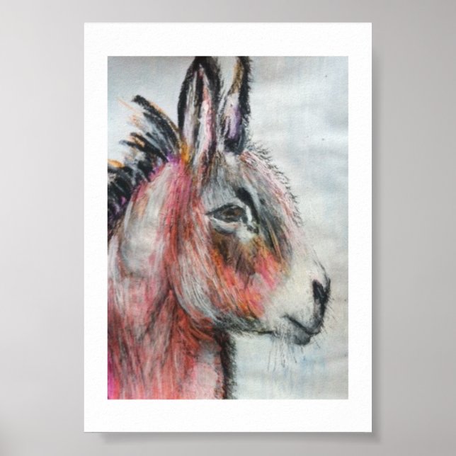 Trendy Colourful Donkey Poster (Front)