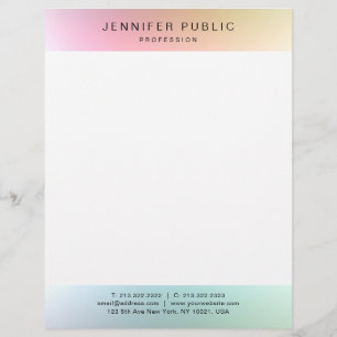 Trendy Colourful Elegant Modern Simple Template Custom Letterhead