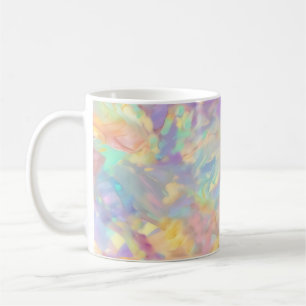 Trendy colourful faux holographic opal coffee mug