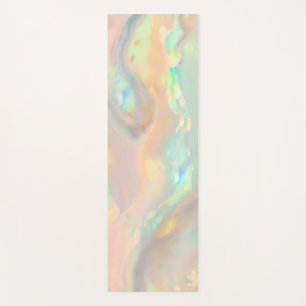 Trendy colourful faux holographic opal yoga mat