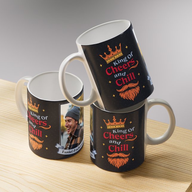 Trendy Colourful Funny King Quote Typography Photo Coffee Mug (Creator Uploaded)