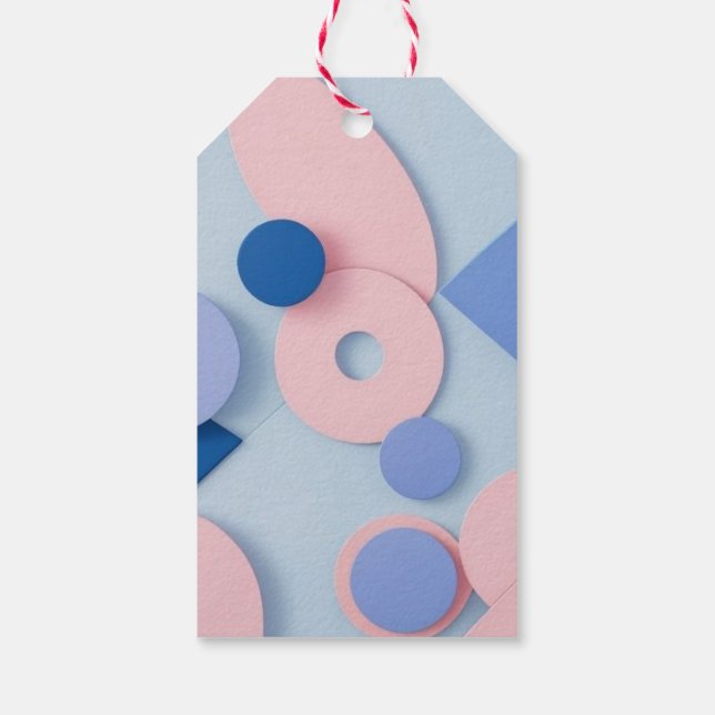  Trendy Colourful Geometric Party gift tag (Back)