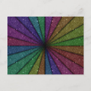 Trendy Colourful Glitter Explosion Postcard