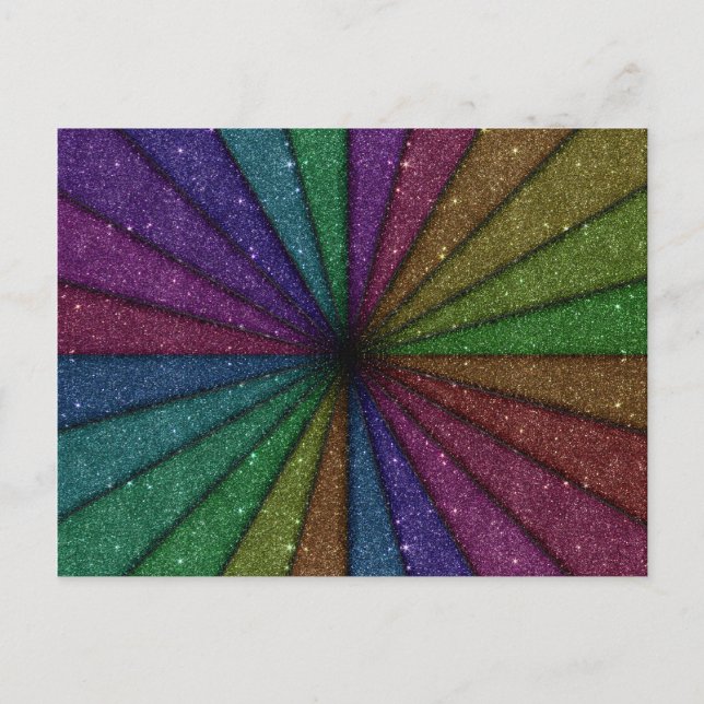 Trendy Colourful Glitter Explosion Postcard (Front)