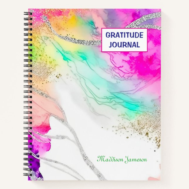 Trendy Colourful GlitterGratitude Journal for Wome (Front)