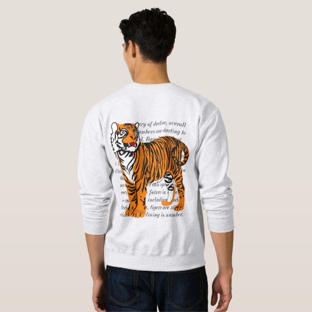 Trendy colourful graphic tiger illustration text sweatshirt (Back Full)