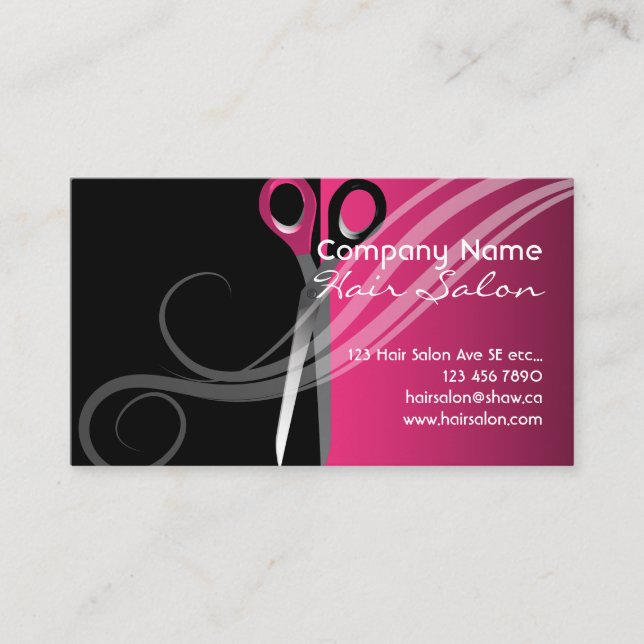 Trendy colourful hair salon business cards (Front)