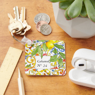 Trendy Colourful Italian Majolica Tiles  Key Ring
