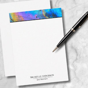 Trendy Colourful Marble Stone Personalised Card