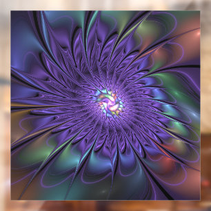 Trendy Colourful Modern Abstract Fractal Flower
