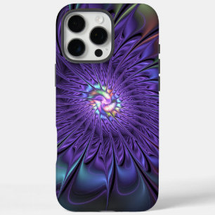Trendy Colourful Modern Abstract Fractal Flower iPhone 16 Pro Max Case