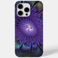 Trendy Colourful Modern Abstract Fractal Flower