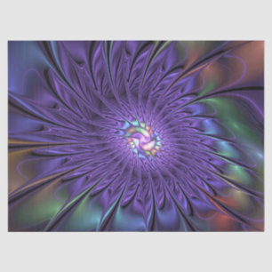 Trendy Colourful Modern Abstract Fractal Flower Tissue Paper