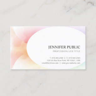 Trendy Colourful Modern Elegant Simple Template Business Card