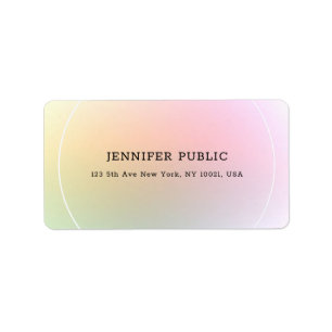 Trendy Colourful Modern Elegant Simple Template Label