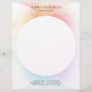 Trendy Colourful Modern Simple Design Template Custom Letterhead