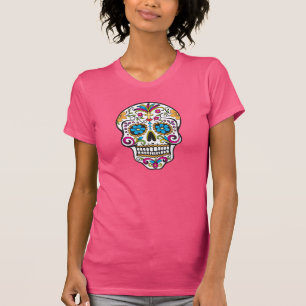 Trendy Colourful Modern Skull, Ladies Tee