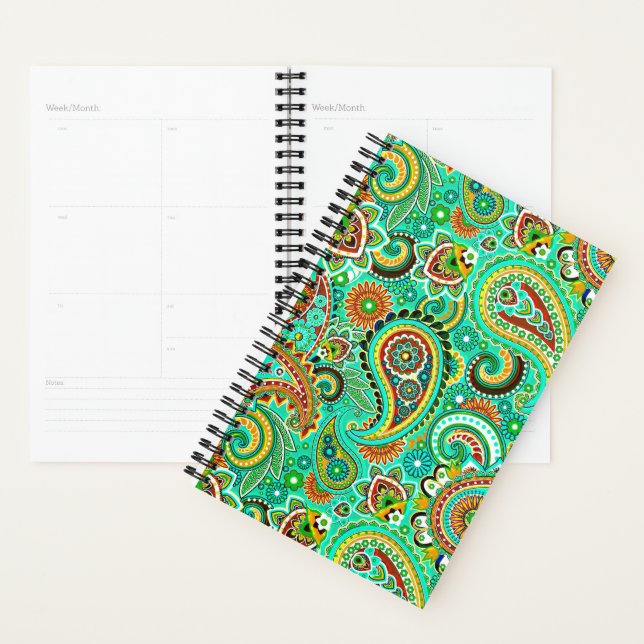 Trendy Colourful Paisley Seamless Pattern Planner (Display)