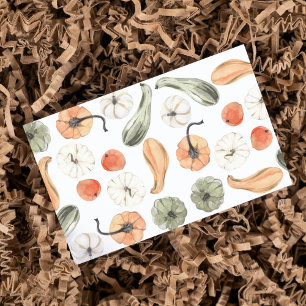 Trendy Colourful Pumpkin Pattern Autumn Vibes Business Card