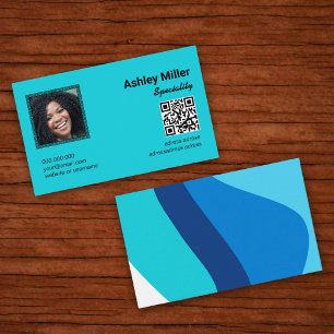 Trendy Colourful QR Code photo Business Card