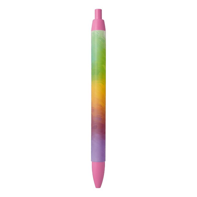 Trendy Colourful Rainbow Colours Template Modern Black Ink Pen (Front Vertical)