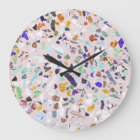 Trendy Colourful Shiny Stones Terrazzo Pink Design