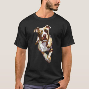 Trendy Colourful Splash Pitbull Dog Pittie Puppy T-Shirt