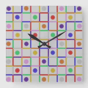 Trendy Colourful Square Wall Clock