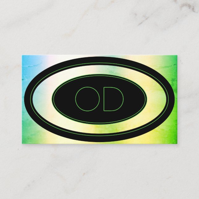 Trendy Colourful Teal Ombre Custom Monogrammed Coo Business Card (Front)