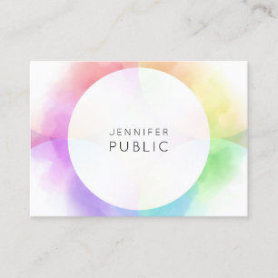 Trendy Colourful Template Modern Minimalist Elegan Business Card