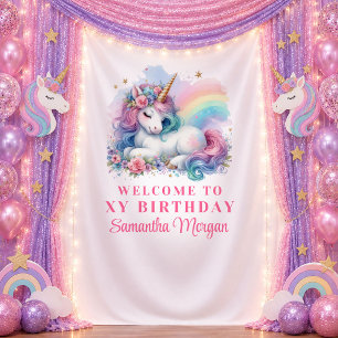 Trendy Colourful Unicorn Magical Day Tapestry