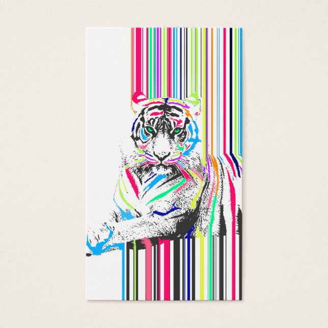trendy colourful vibrant neon stripes tiger pain (Front)