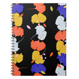 Trendy colourful vintage Illustration vertical str Notebook