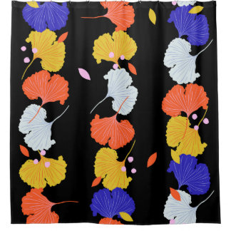 Trendy colourful vintage Illustration vertical str Shower Curtain