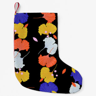 Trendy colourful vintage Illustration vertical str Small Christmas Stocking