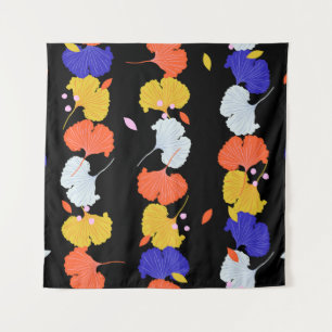 Trendy colourful vintage Illustration vertical str Tapestry