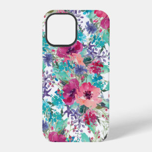 Trendy Colourful Watercolor Floral Pattern iPhone 12 Pro Case