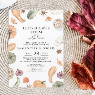 Trendy Colourful Watercolor Pumpkin   Autumn Vibes Invitation
