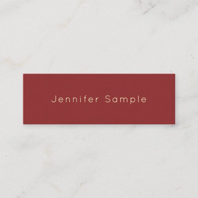 Trendy Colours Elegant Modern Simple Template Mini Business Card (Front)