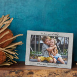 Trendy Concrete Personalised Name Photo Plaque<br><div class="desc">A great way to show your dad how much they care, this cute photo plaque displays your children's photo on a trendy natural-look digital concrete background - perfect for display in the home or office. This design is personalised with "We love you Daddy!" at the top in hand lettered script...</div>