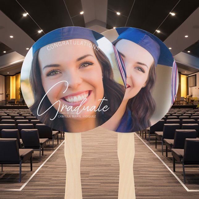 Trendy Congratulations Graduate Photo Graduation Hand Fan (Creator Uploaded)