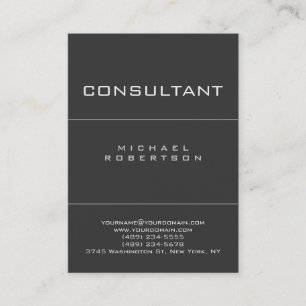 Trendy Consultant Gray Chubby Business Card