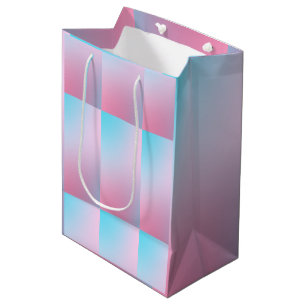 Trendy Contemporary Teal Pink Blue Medium Gift Bag