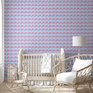Trendy Contemporary Teal Pink Blue Wallpaper