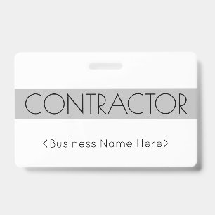 Trendy "CONTRACTOR" Badge ID Badge