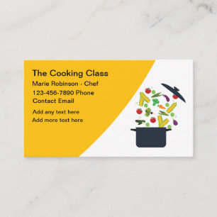 Trendy Cooking Class Chef Business Cards. Card