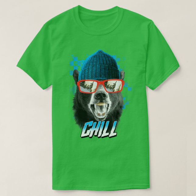 Trendy Cool Bear Chill Poster  T-Shirt (Design Front)