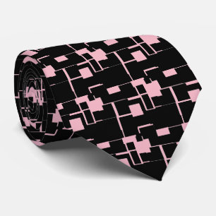 Trendy Cool Black/Pink Pattern Tie