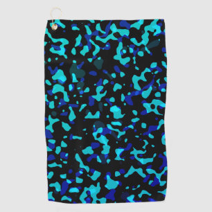 Trendy Cool Blue Black Camouflage Pattern  Golf Towel